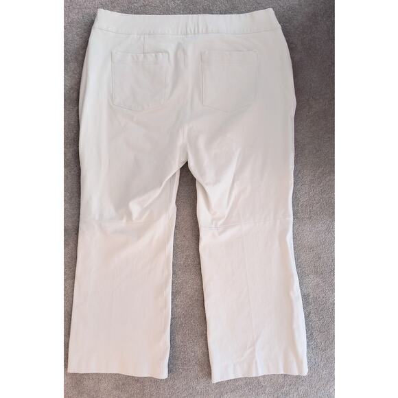 Spanx Elastic Waist Pants Women's Sz 1X White Straight Crop Leg Stretch Pull-on - Picture 10 of 15
